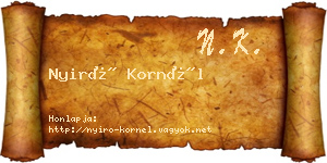 Nyirő Kornél névjegykártya